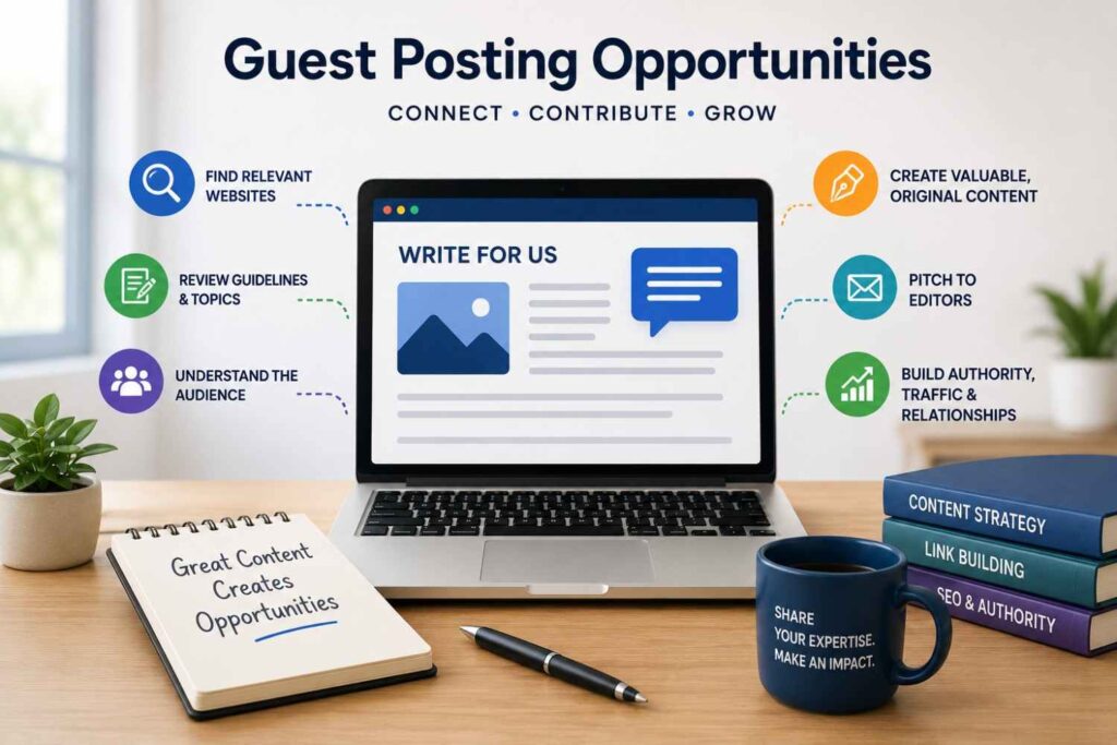 Guest post opportunities workflow for finding relevant websites and pitching editors