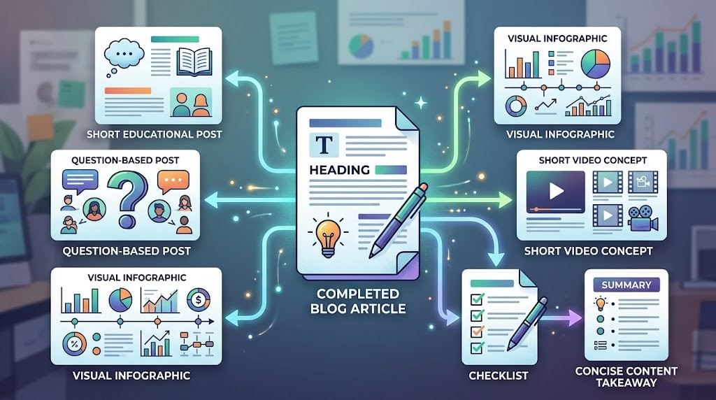  Repurposing one blog article into multiple social media content formats
