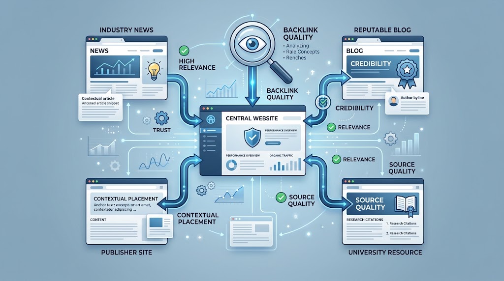 SEO link authority and backlink quality evaluation