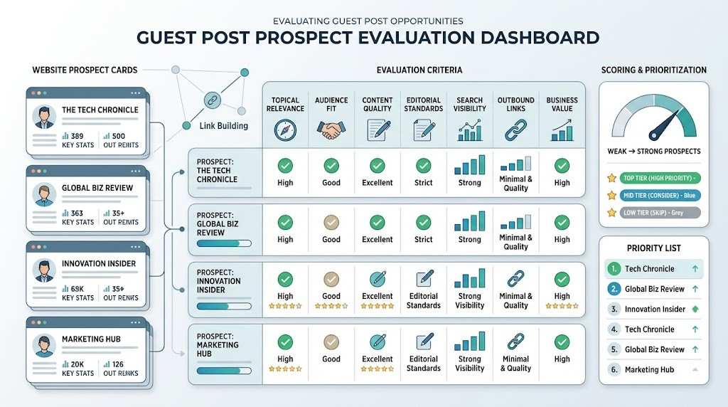 Guest post prospect evaluation and scoring checklist