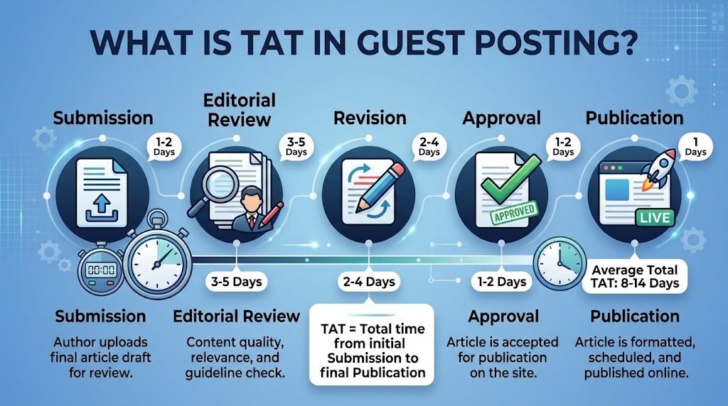 guest posting TAT turnaround time from submission to publication