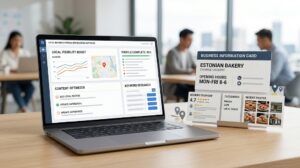 Google Business Profile SEO tools showing business profile optimization, local search visibility, reviews, and location data