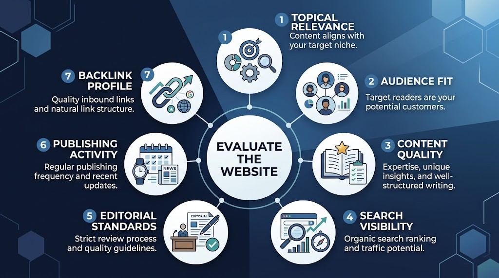 guest posting website evaluation checklist for SEO