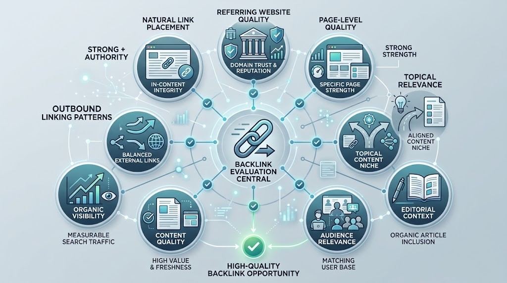 SEO link authority evaluation factors for backlink quality
