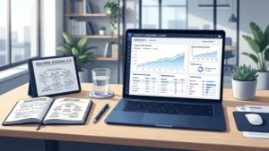 SEO research workspace showing an organic search analytics dashboard and backlink experiment