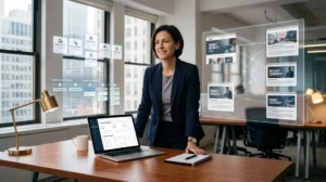 Business professional researching guest posting opportunities