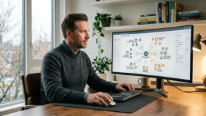 SEO professional researching quality backlink websites