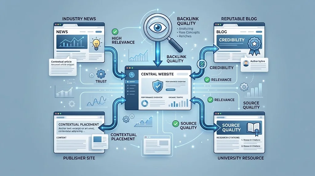 SEO link authority and backlink quality evaluation