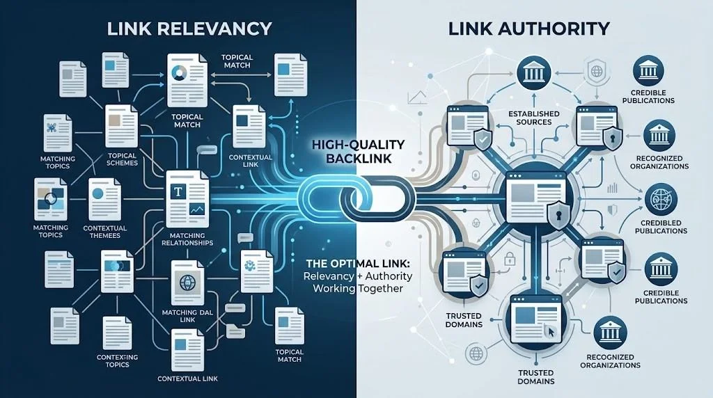 Link relevancy vs link authority comparison